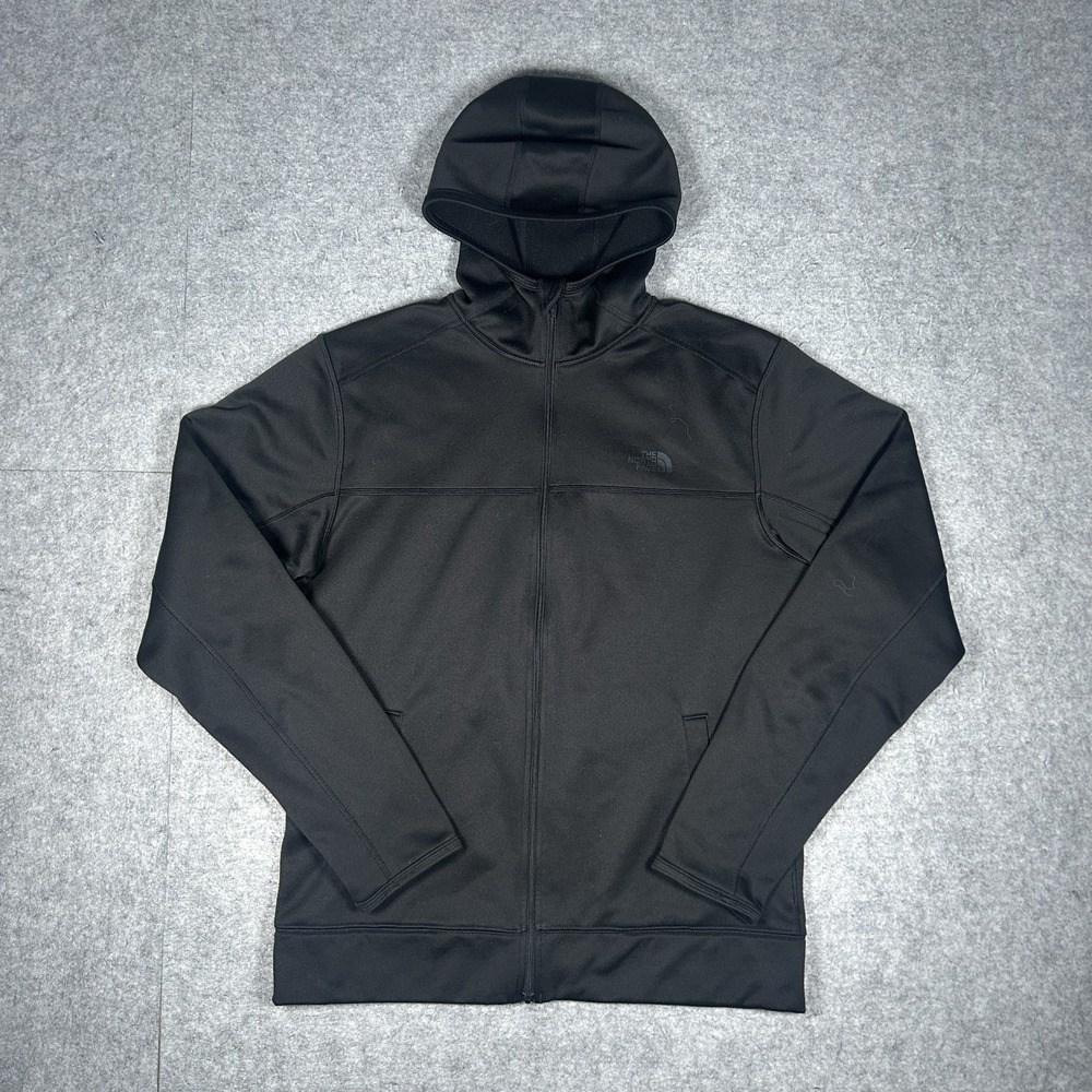 The North Face Hoodie Mens Large Black Full Zip Fleece Tech Outdoor Thumbholes